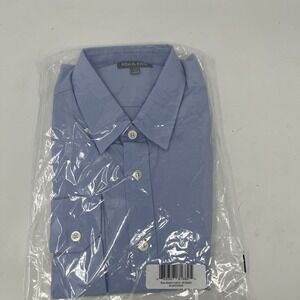 Ash & Erie Light Blue Long Sleeve Oxford Button Down Shirt Stretch Sz Medium NEW